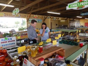BCBS Foundation staff member going through produce.