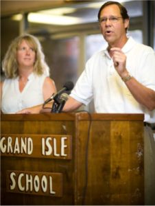 BCBS Foundation speakers at the Grand Isle School.