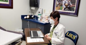 Dr. Deirdre Barfield volunteering with BCBS Foundation.