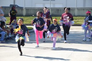 Girls participating in the Girls on the Run 5k.